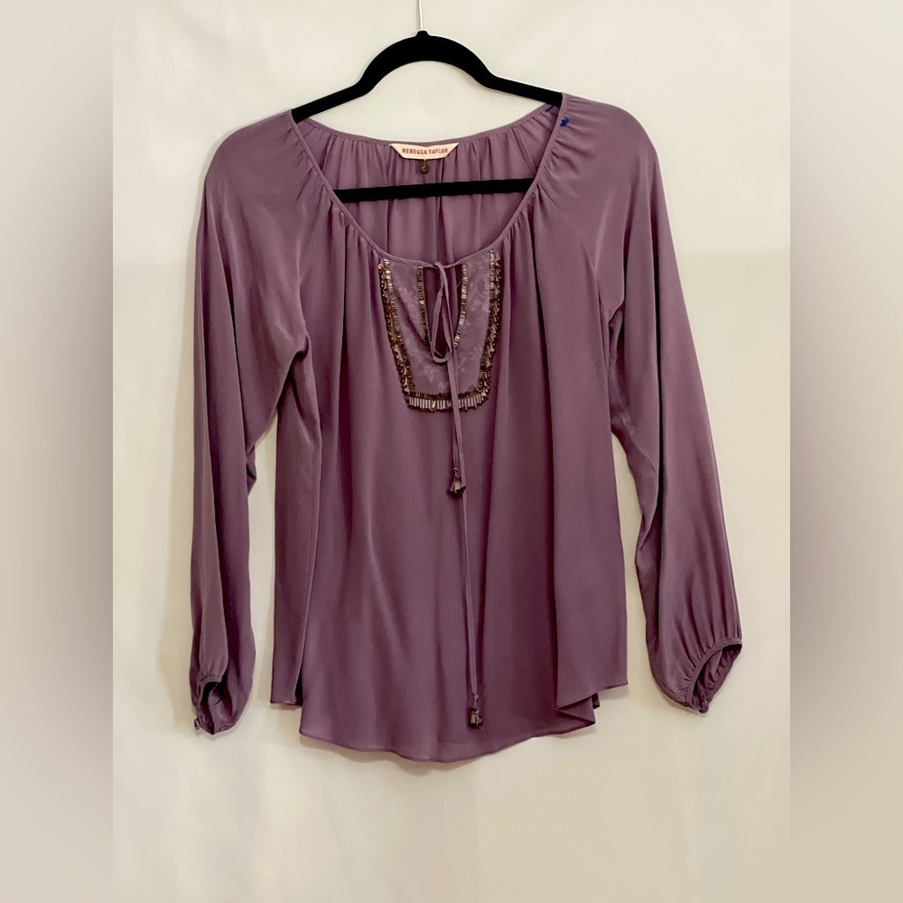 Rebecca Taylor long-sleeve 100% silk size 4